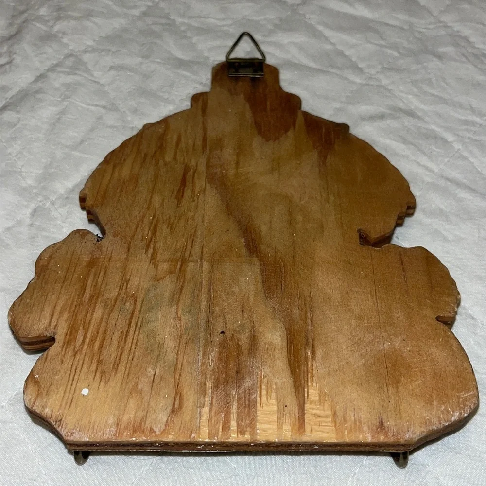 Lacquered Wood Colorful Coat Of Arms Of Honduras Wall Hanging Plaque